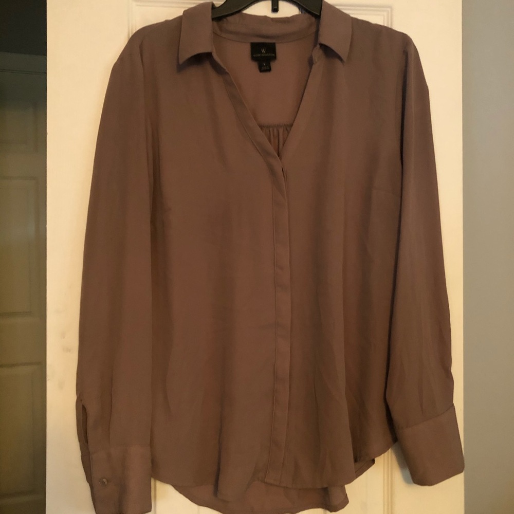 Tan button up